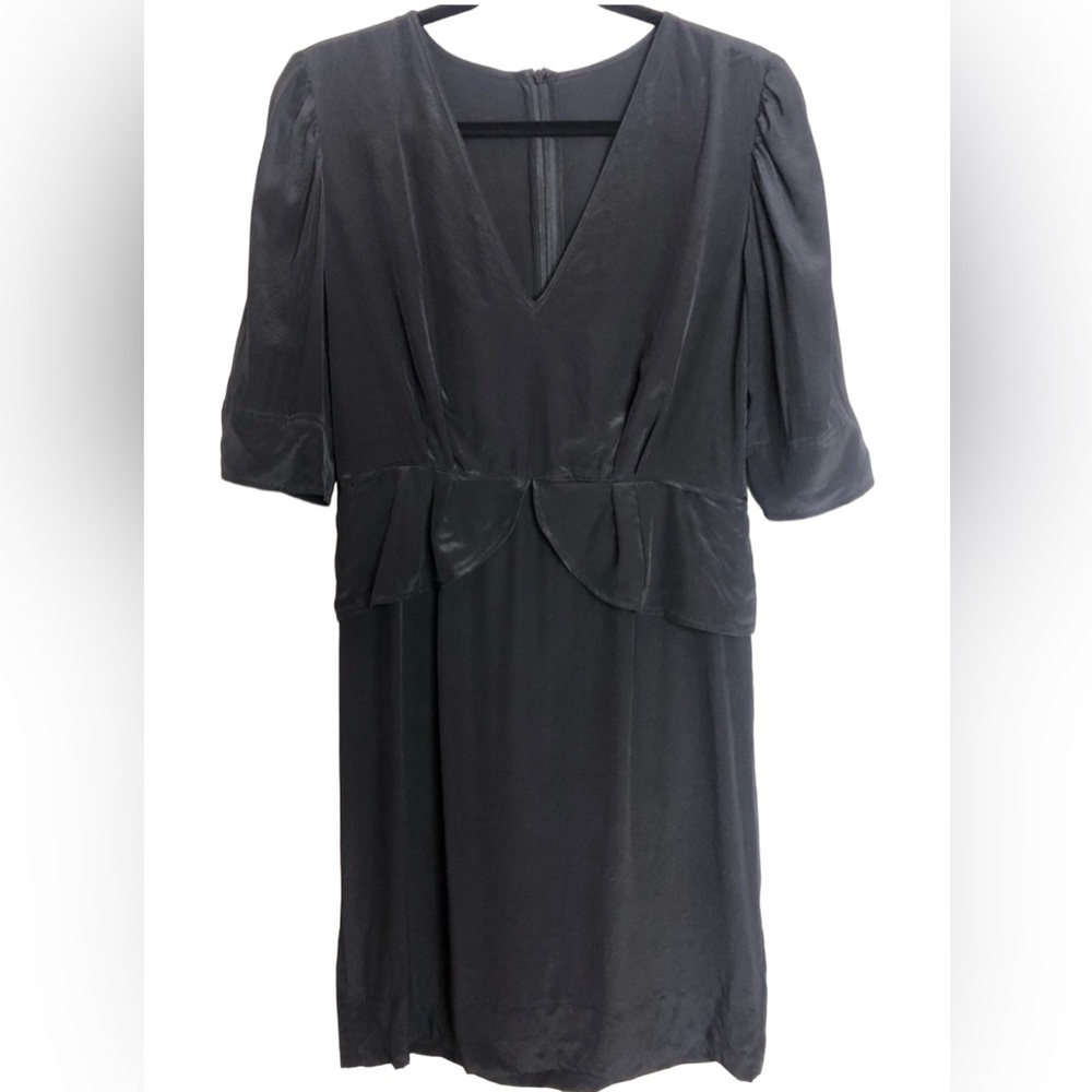 Stella McCartney Black 100% Silk Short Sleeve Mini Dress Size 42 IT/ US 8
